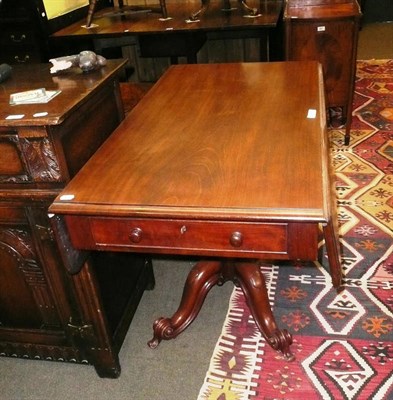 Lot 766 - Late Victorian mahogany drop leaf table