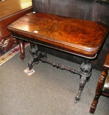 Lot 773 - Victorian walnut card table