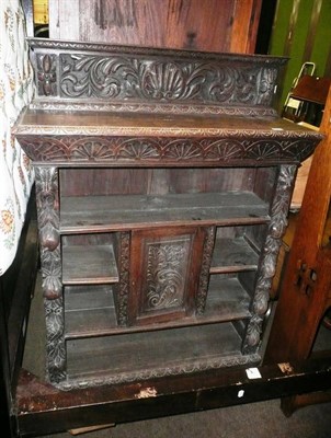 Lot 784 - A Victorian carved oak open bookcase