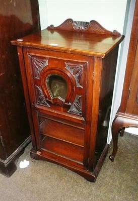 Lot 790 - Late Victorian music cabinet with 'horseshoe' mirrored panel