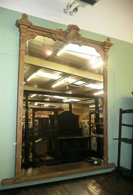 Lot 793 - Victorian gilt mirror, 6 feet 2 inches