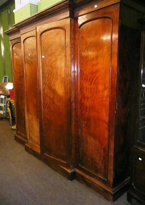 Lot 798 - Large Victorian mahogany four door wardrobe (a.f.)