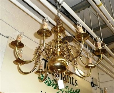 Lot 830 - Three 17th century style brass chandeliers