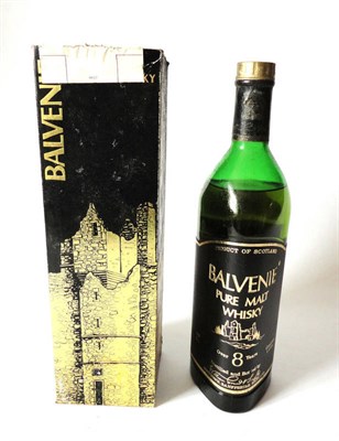 Lot 1056 - Balvenie Over 8 Year Old, Pure Malt Whisky, 1 litre, 43 degree G.L., triangular green bottle...