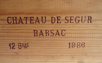 Lot 1082 - Chateau De Segur 1986, Sauternes, one sealed case (twelve bottles)