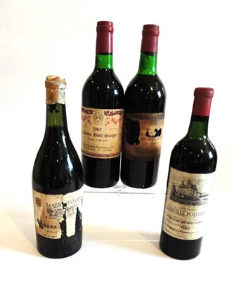 Lot 1094 - Chateau Poyferre 1962, Chateau Haut Surget 1967 (x2), and a Beaujolais Superieur 1945 (four...