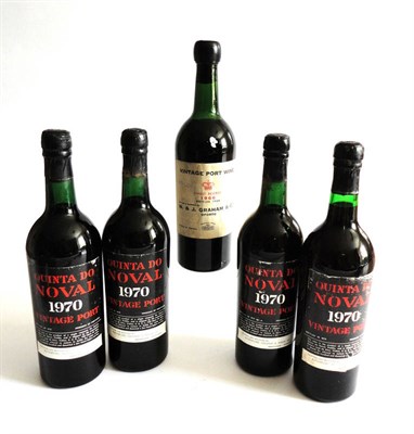 Lot 1096 - Graham's 1966, vintage port, and Quinta Do Noval 1970, vintage port (x4) (five bottles)