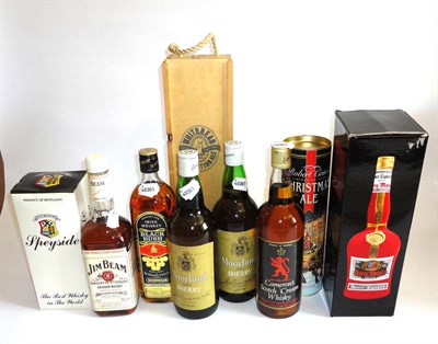 Lot 1102 - Jim Beam Bourbon, and eight other bottles of whisky, spirits and ale (nine bottles)