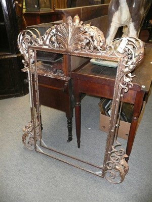 Lot 1127 - A pair of large wrought iron foliate picture frames