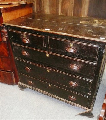 Lot 1137 - Victorian stained pine four height chest of drawers