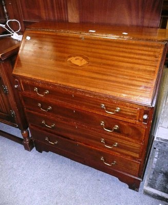 Lot 1161 - An Edwardian mahogany inlaid bureau