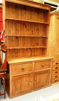 Lot 1182 - Pine dresser and rack