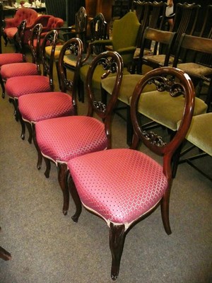 Lot 735A - A set of six Victorian mahogany balloon back chairs