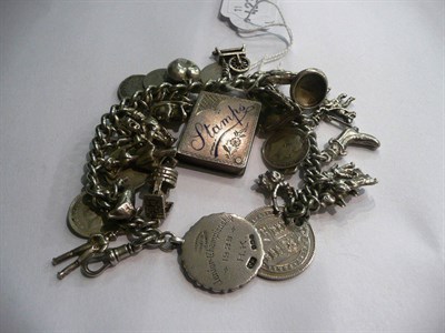 Lot 15 - A silver charm bracelet