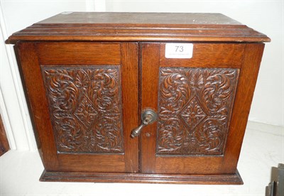 Lot 73 - Victorian oak smokers cabinet
