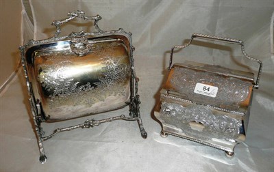 Lot 84 - Two plated wafer and biscuit boxes