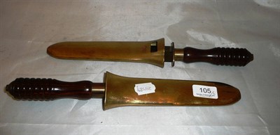 Lot 105 - Two reproduction Siebe Gorman diving knives