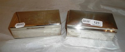 Lot 123 - Two silver cigarette boxes