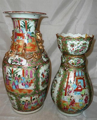 Lot 129 - Two 19th century Canton vases