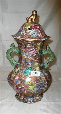 Lot 140 - 19th century Chinese style vase with cover