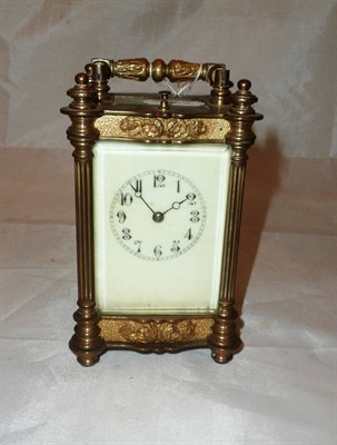 Lot 157 - A brass striking and repeating carriage clock