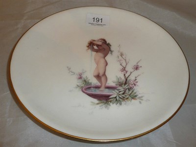 Lot 191 - A Minton porcelain plate painted by A Boullemier, 1879, with a water nymph in a fountain,...