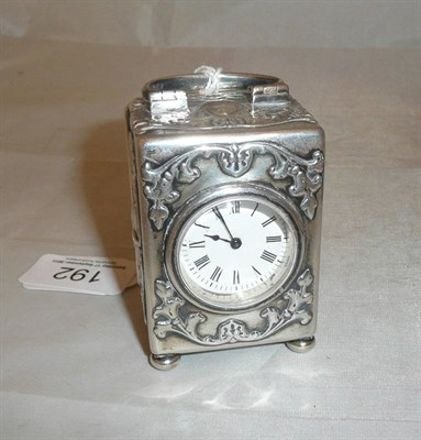 Lot 192 - Silver cased boudoir clock