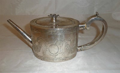 Lot 200 - An embossed silver teapot, 15oz approx.