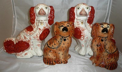 Lot 236 - Two pairs of Staffordshire dogs (4)