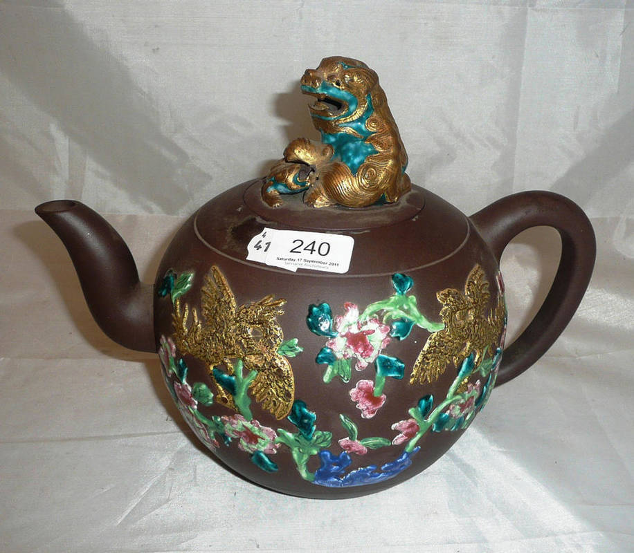 Lot 240 - Redware teapot