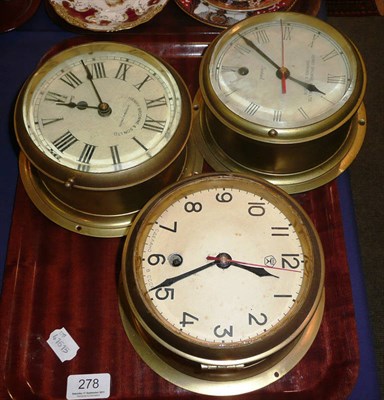 Lot 278 - Three brass timepieces