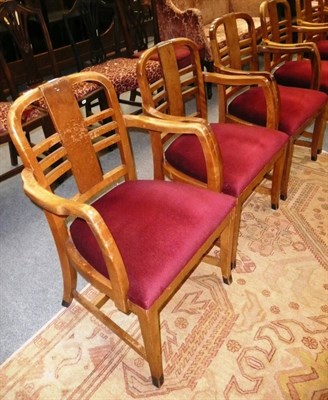 Lot 1144 - Six Waring & Gillows chairs made for RMS Mauretania II