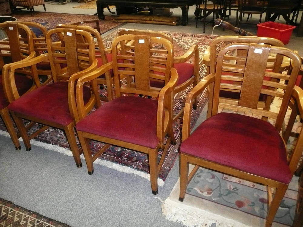 Lot 1239 - Six Waring & Gillows chairs made for RMS Mauretania II