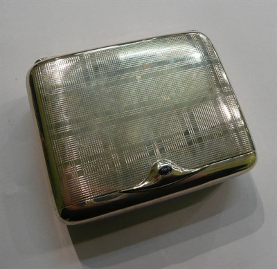 Lot 10 - A hinged Austrian silver cigarette case by George Adam Schied with sapphire-set clasp 12oz