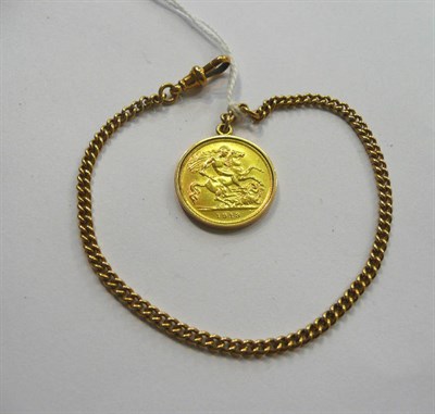 Lot 12 - A 1913 half sovereign with pendant mount and 18ct gold chain