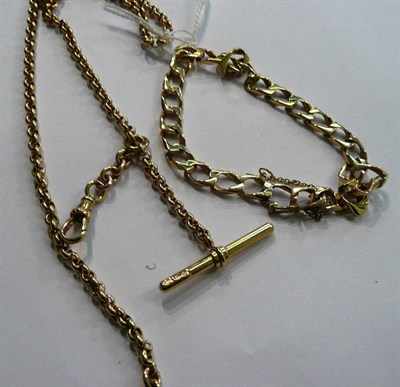 Lot 31 - A 9ct gold watch chain and a 9ct bracelet