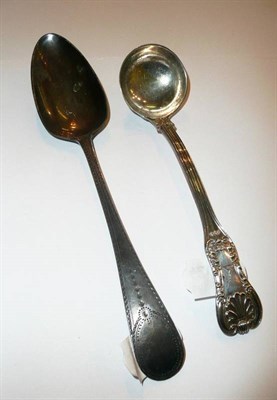 Lot 44 - A silver table spoon, Georgian silver sauce spoon (approximately 4oz) *