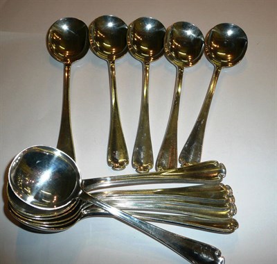 Lot 56 - A set of twelve sterling silver soup spoons by Tiffany & Co