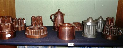 Lot 65 - Quantity of assorted jelly moulds and copper