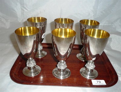 Lot 79 - Set of six Celtic pedestal cups, 26oz