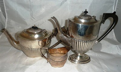 Lot 81 - Silver three piece tea set