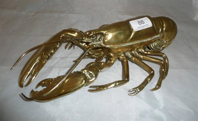 Lot 88 - A novelty brass inkwell in the form of a lobster, marked with registration number 136502