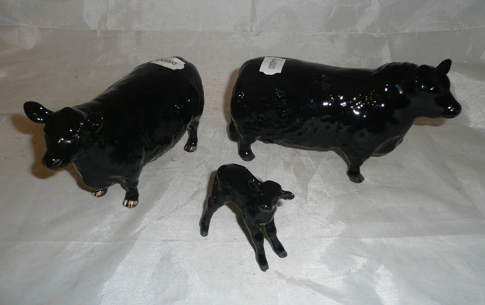 Lot 95 - Angus bull, cow and calf