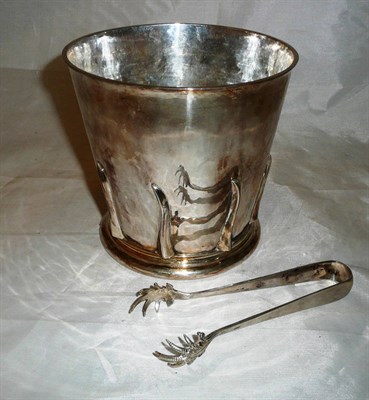 Lot 162 - An Art Deco ice bucket, associated liner and tongs by Gresham Barker & Co