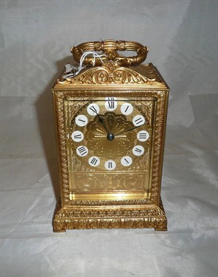Lot 163 - An early 20th century gilt carriage clock