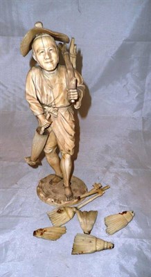 Lot 171 - An ivory figure of a fisherman (a.f.)