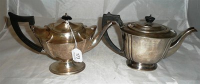 Lot 173 - Two silver tea pots and a silver coffee pot, 54oz