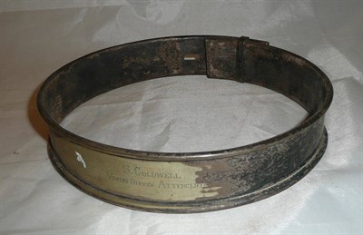 Lot 178 - Large dog collar, inscribed S.Coldwell, Vestry office, Attercliffe