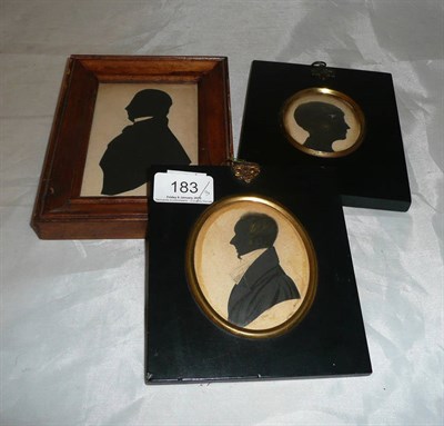 Lot 183 - Three framed miniature silhouette portraits
