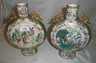 Lot 186 - A pair of Canton vases